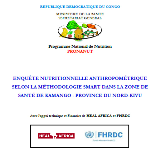 Enquête nutritionnelle anthropométrique méthodologie SMART ZS de Kamango - Province du Nord-Kivu